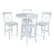 International Concepts 36 in. Solid Wood Round Top Pedestal Dining Table with 4 Counter Height Stools in White K08-36RT-23B-S6132-4 - alternate 1
